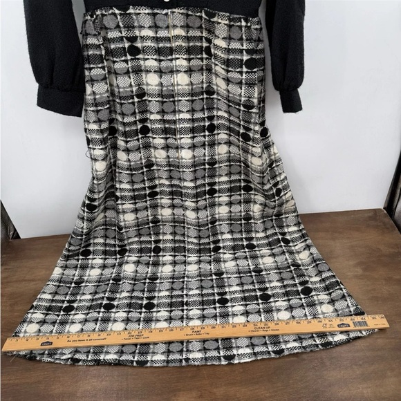 Vintage 70s LoungeCraft Original Maxi Hostess Dress Pockets Black Plaid 8/10 - Picture 2 of 16